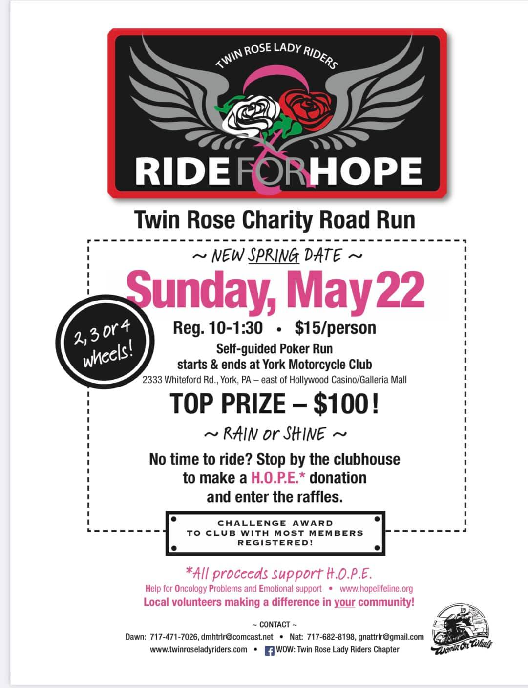 Twin Rose Lady Riders Ride for H.O.P.E.